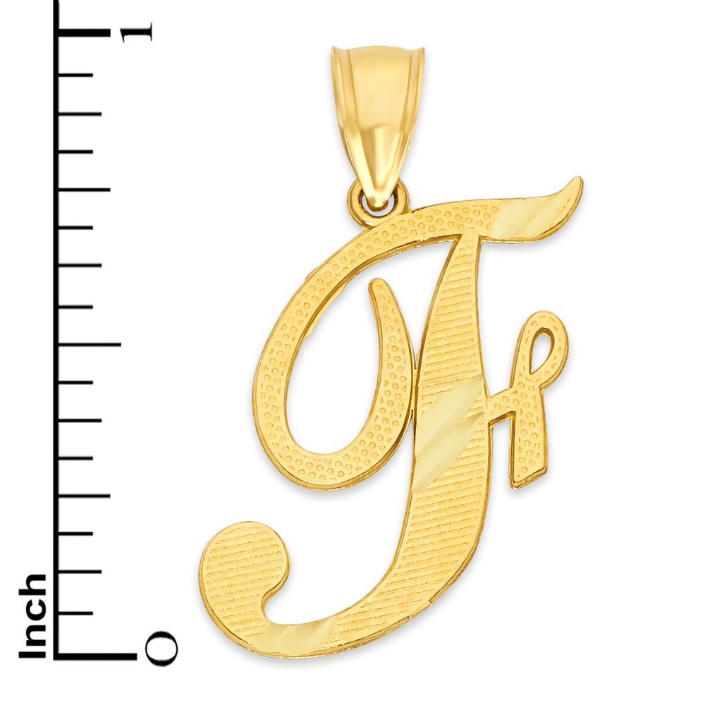14k Real Solid Gold Personalized Initial Pendant - image 3